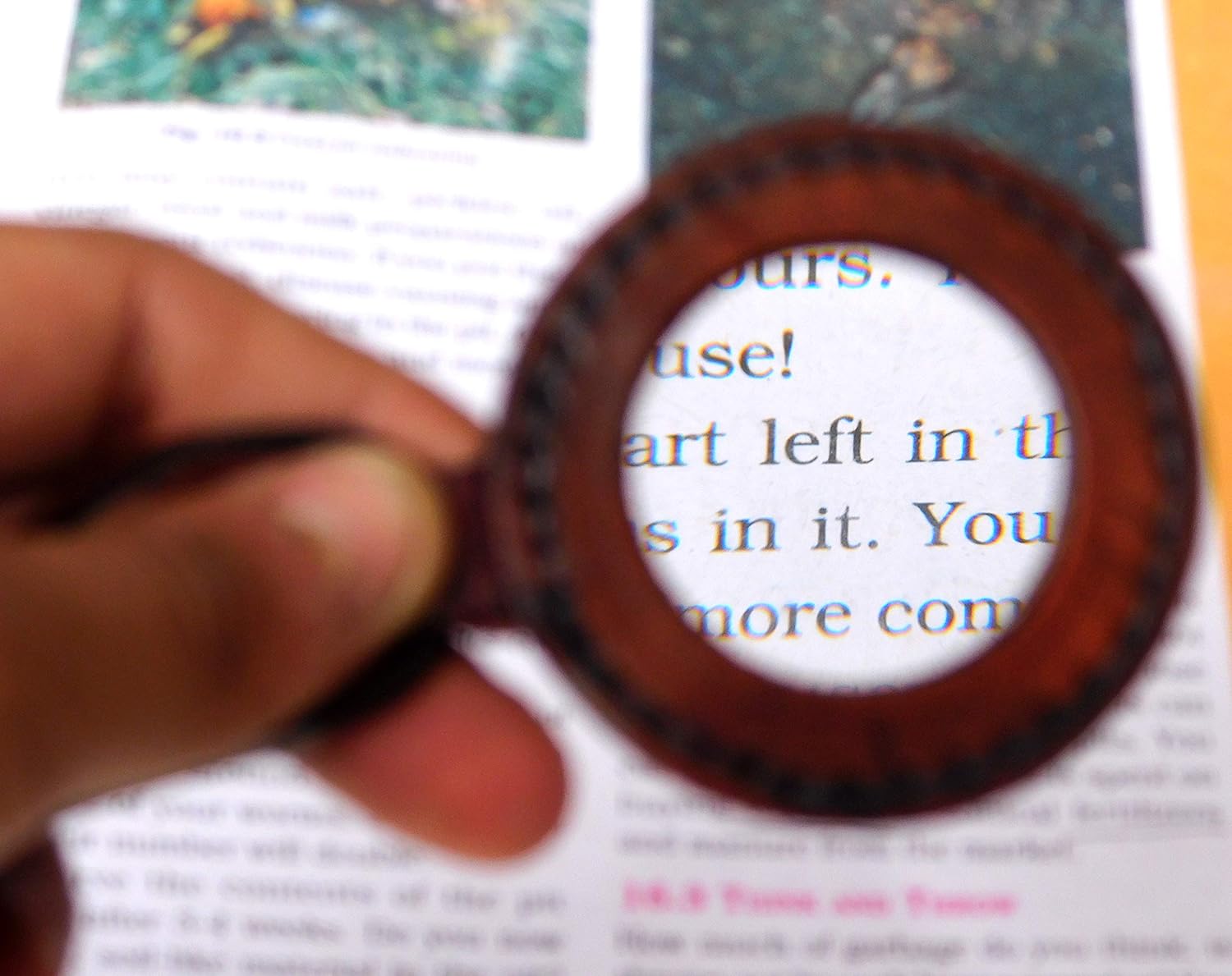 Nautical Vintage Leather Strap Necklace Magnifying Glass Magnifier Pendant - Image 4