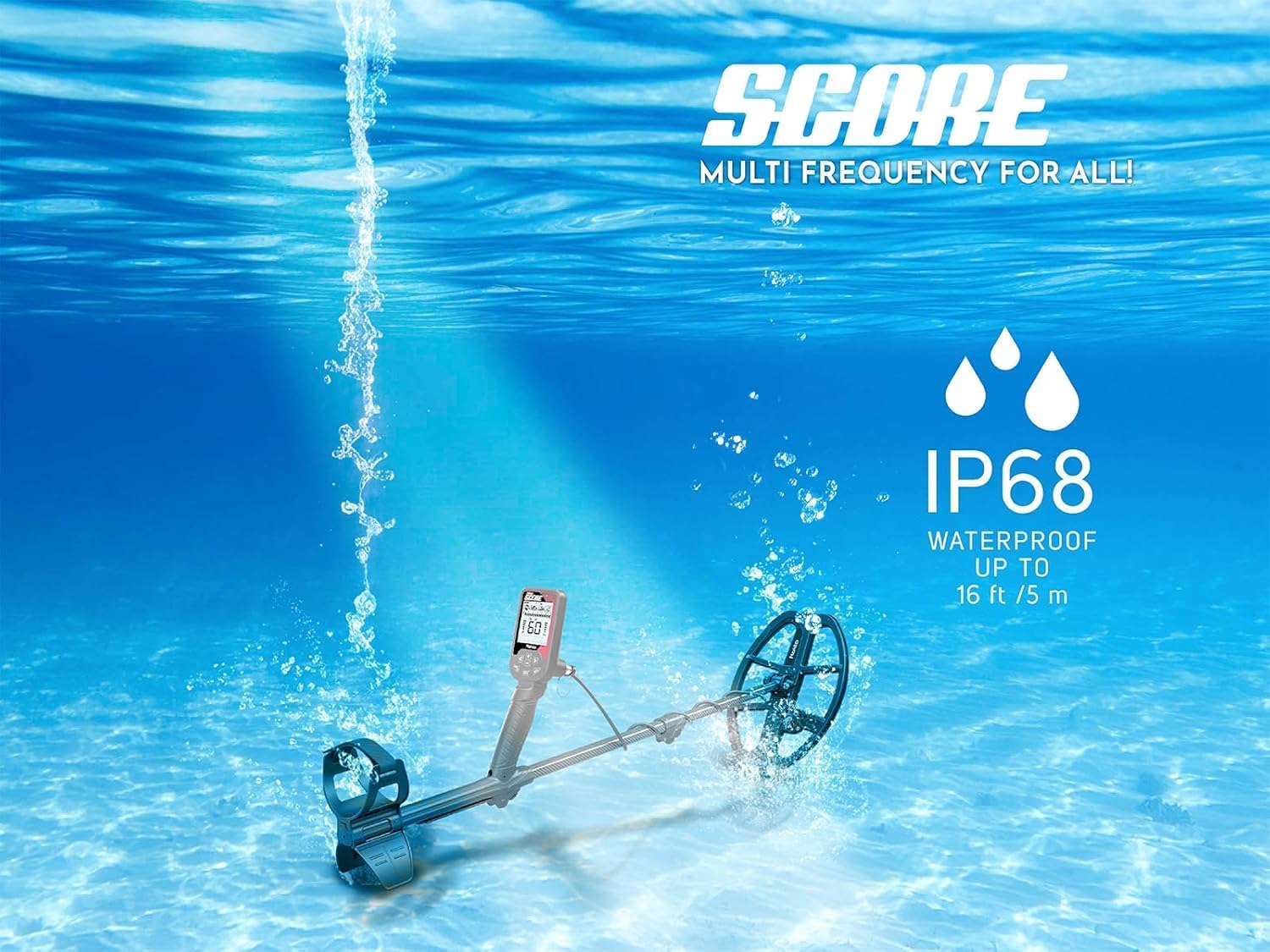 Nokta Triple Score waterproof metal detector used on beach for treasure hunting