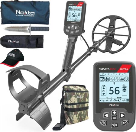 Nokta Simplex Ultra metal detector kit with 11 inch search coil and carbon fiber shaft